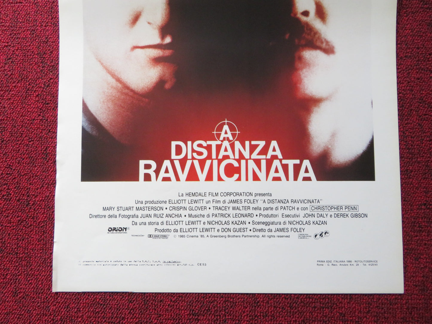 AT CLOSE RANGE ITALIAN LOCANDINA POSTER SEAN PENN CHRISTOPHER WALKEN 1986 - Rendezvous Cinema
