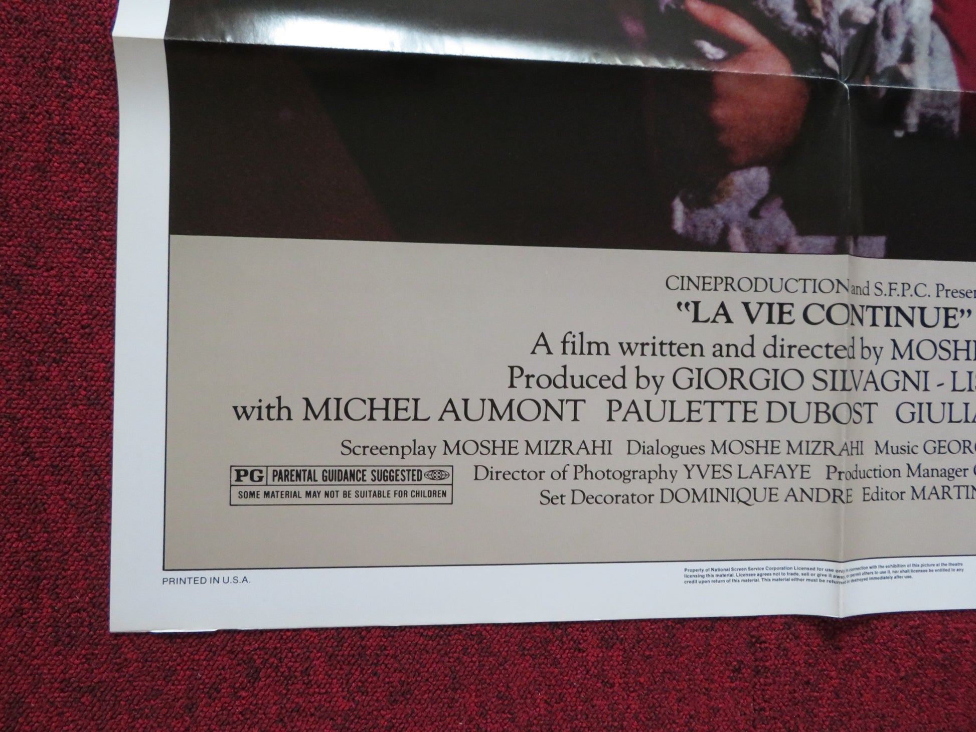 LA VIE CONTINUE FOLDED US ONE SHEET POSTER ANNIE GIRARDOT JEAN-PIERRE CASSEL '82 - Rendezvous Cinema