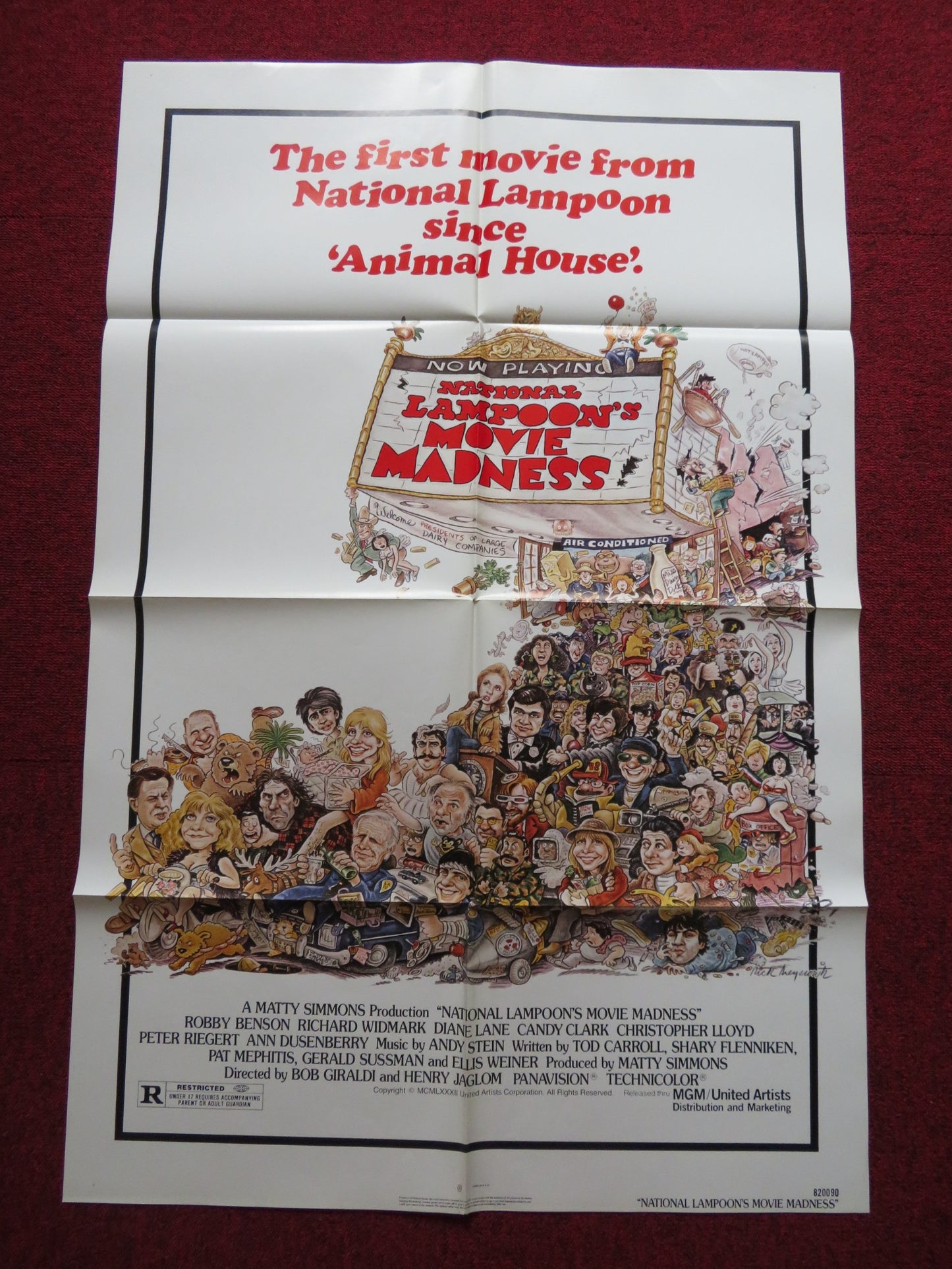 NATIONAL LAMPOON'S MOVIE MADNESS FOLDED US ONE SHEET POSTER PETER RIEGERT 1982 - Rendezvous Cinema