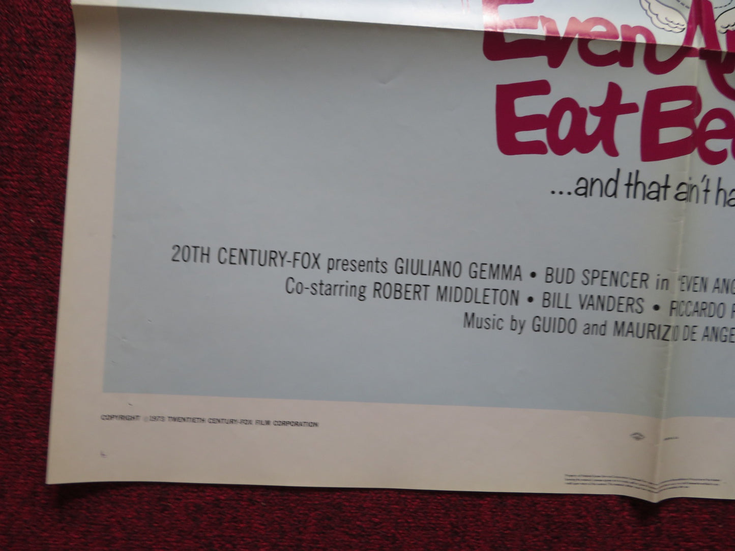 EVEN ANGELS EAT BEANS FOLDED US ONE SHEET POSTER GIULIANO GEMMA BUD SPENCER 1973 - Rendezvous Cinema