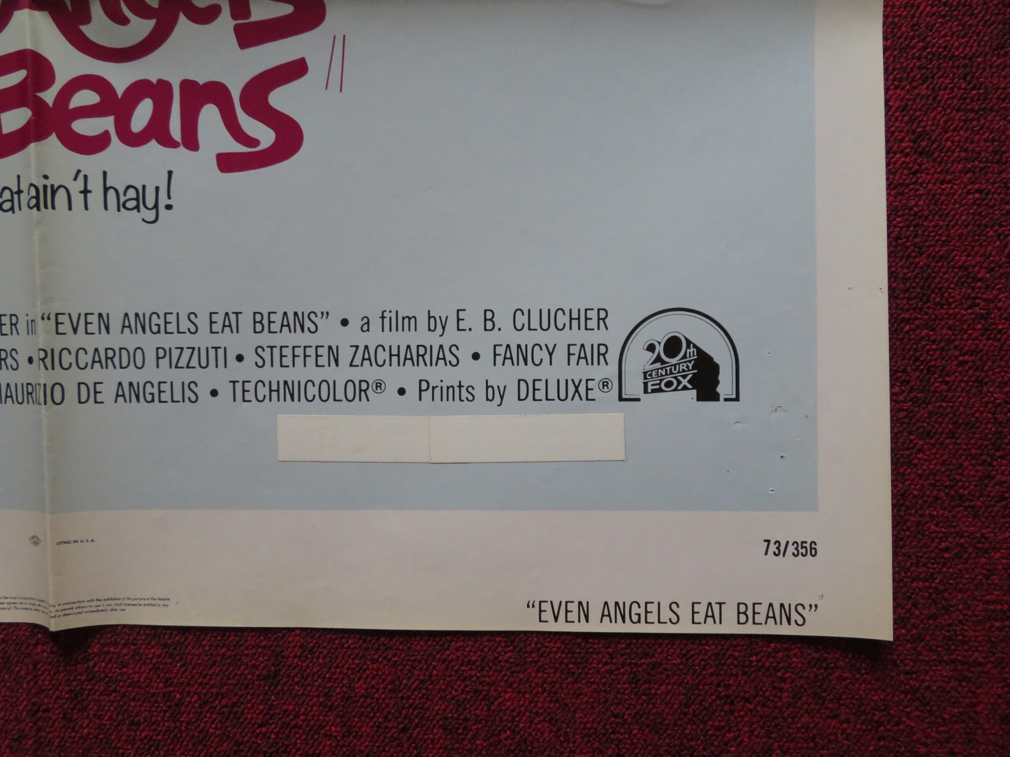 EVEN ANGELS EAT BEANS FOLDED US ONE SHEET POSTER GIULIANO GEMMA BUD SPENCER 1973 - Rendezvous Cinema