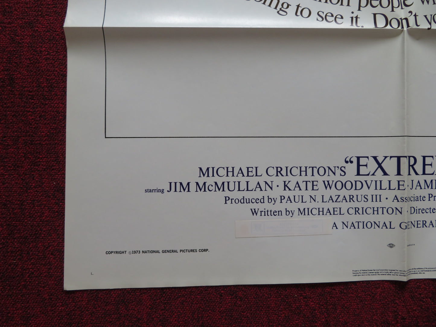 EXTREME CLOSE-UP FOLDED US ONE SHEET POSTER JIM MCMULLAN KATHERINE WOODVILLE '73 - Rendezvous Cinema