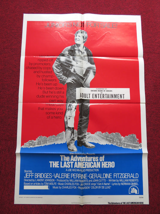 THE LAST AMERICAN HERO - STYLE B FOLDED US ONE SHEET POSTER JEFF BRIDGES 1973 - Rendezvous Cinema