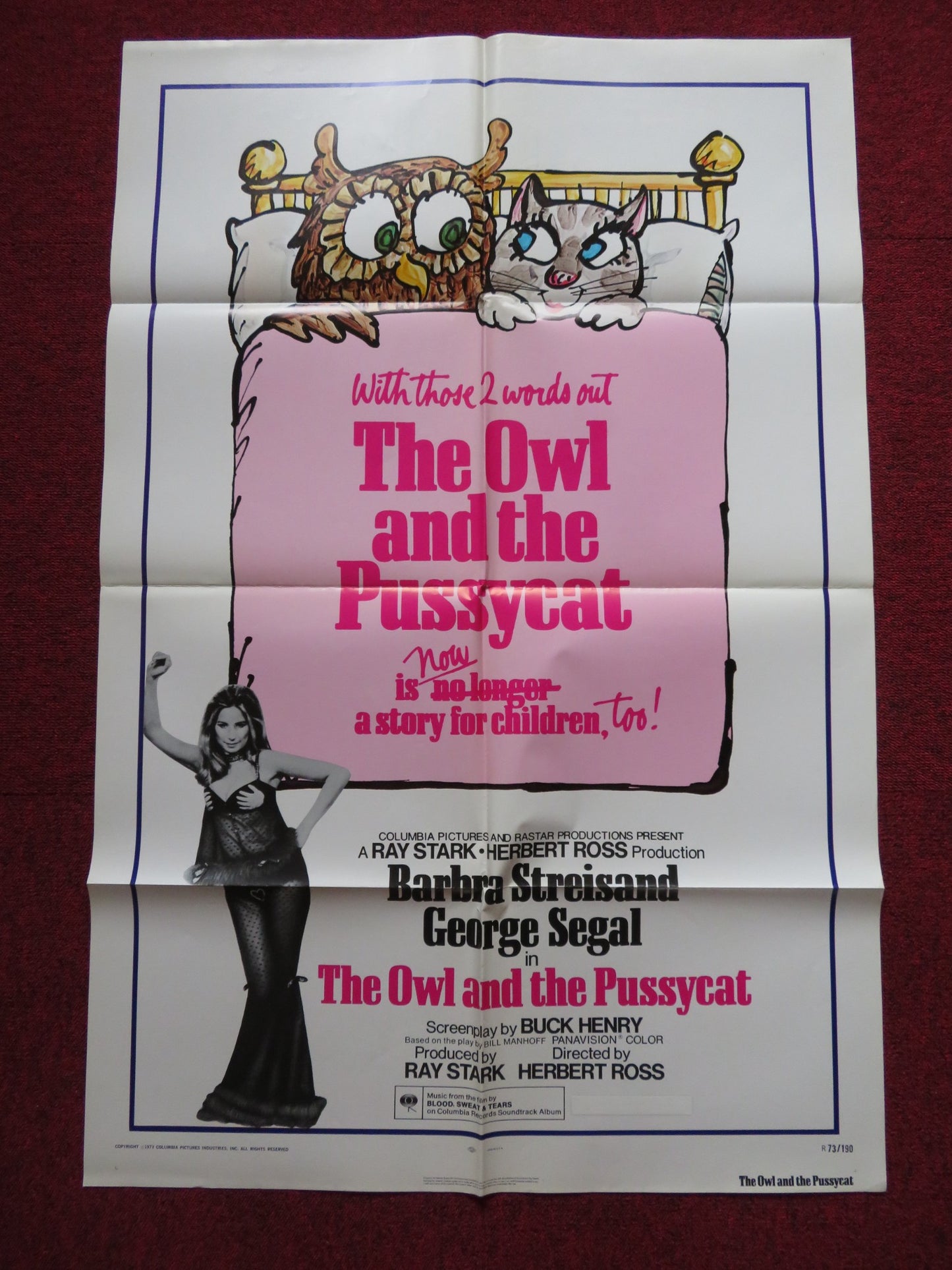 THE OWL AND THE PUSSYCAT FOLDED US ONE SHEET POSTER BARBRA STRIESAND 1973 - Rendezvous Cinema