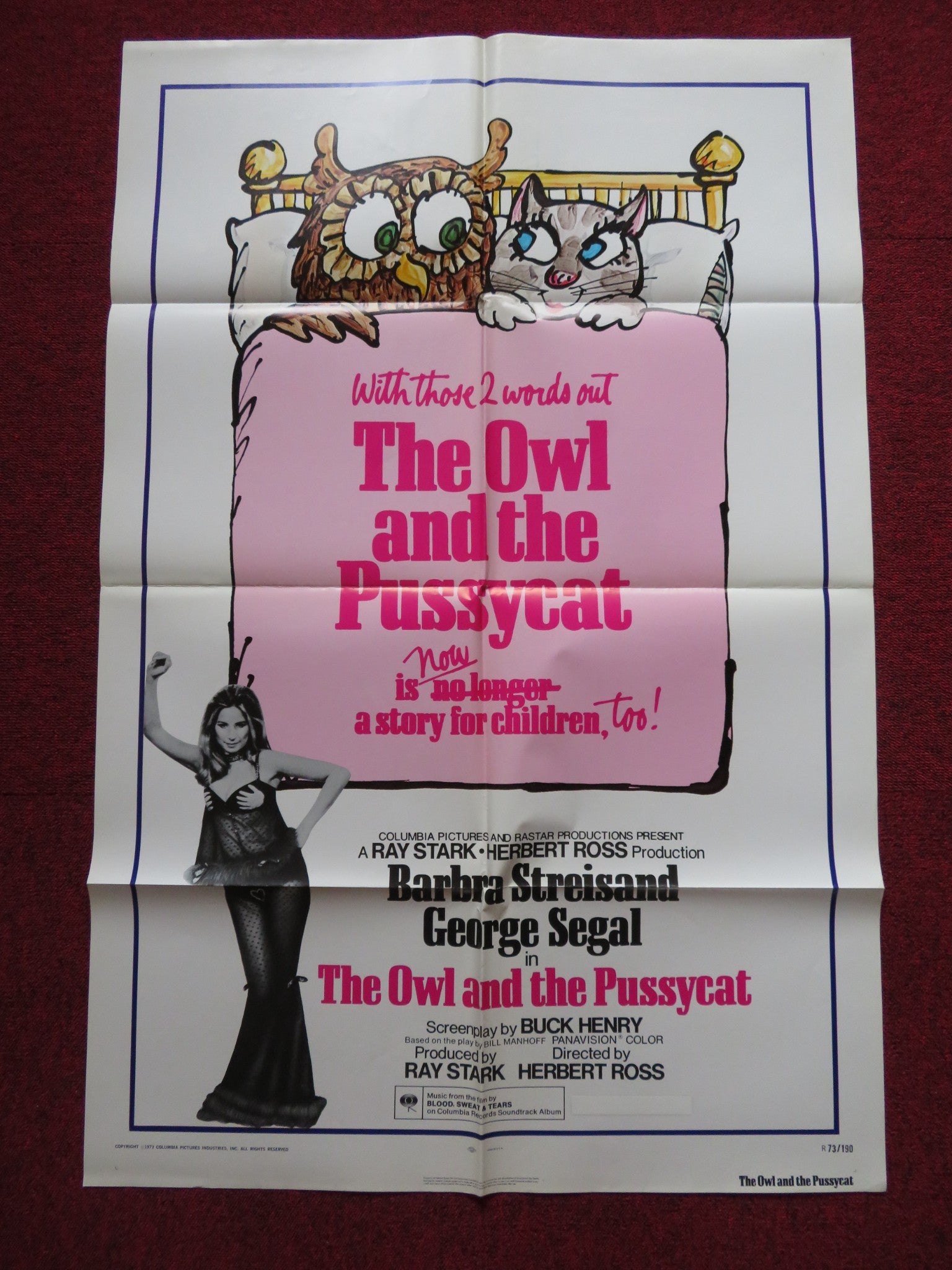 THE OWL AND THE PUSSYCAT FOLDED US ONE SHEET POSTER BARBRA STRIESAND 1973 - Rendezvous Cinema
