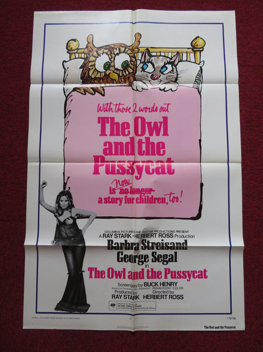 THE OWL AND THE PUSSYCAT FOLDED US ONE SHEET POSTER BARBRA STRIESAND 1973 - Rendezvous Cinema