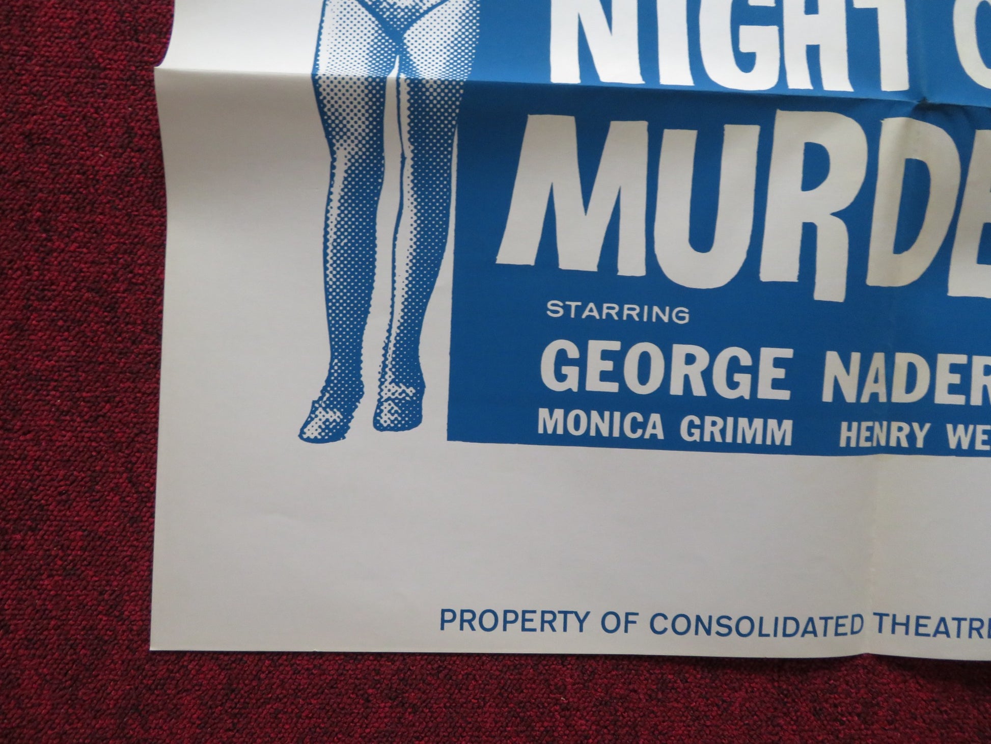 MANHATTAN NIGHT OF MURDER FOLDED US ONE SHEET POSTER GEORGE NADER 1967 - Rendezvous Cinema