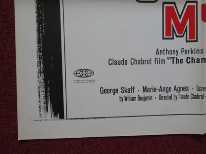 THE CHAMPAGNE MURDERS FOLDED US ONE SHEET POSTER ANTHONY PERKINS M. RONET 1967 - Rendezvous Cinema