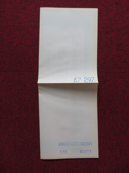 THE CHAMPAGNE MURDERS FOLDED US ONE SHEET POSTER ANTHONY PERKINS M. RONET 1967 - Rendezvous Cinema