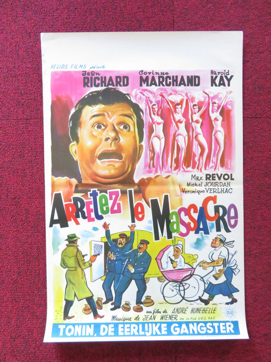 ARRETEZ LE MASSACRE BELGIUM (14"x 21.5") POSTER JEAN RICHARD C. MARCHAND 1959 - Rendezvous Cinema