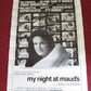 MY NIGHT AT MAUD'S US ONE SHEET ROLLED POSTER JEAN-LOUIS TRINTIGNANT 1969