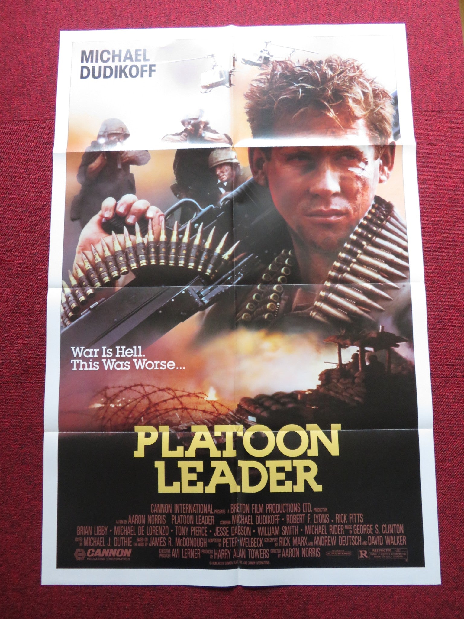 PLATOON LEADER- CANNON FOLDED US ONE SHEET POSTER MICHAEL DUDIKOFF 1988 - Rendezvous Cinema