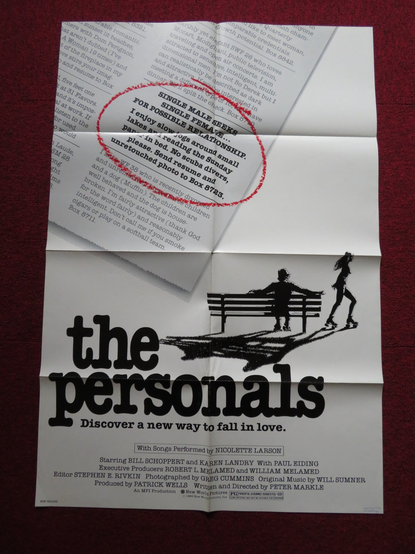 THE PERSONALS FOLDED US ONE SHEET POSTER BILL SCHOPPERT 1982 - Rendezvous Cinema