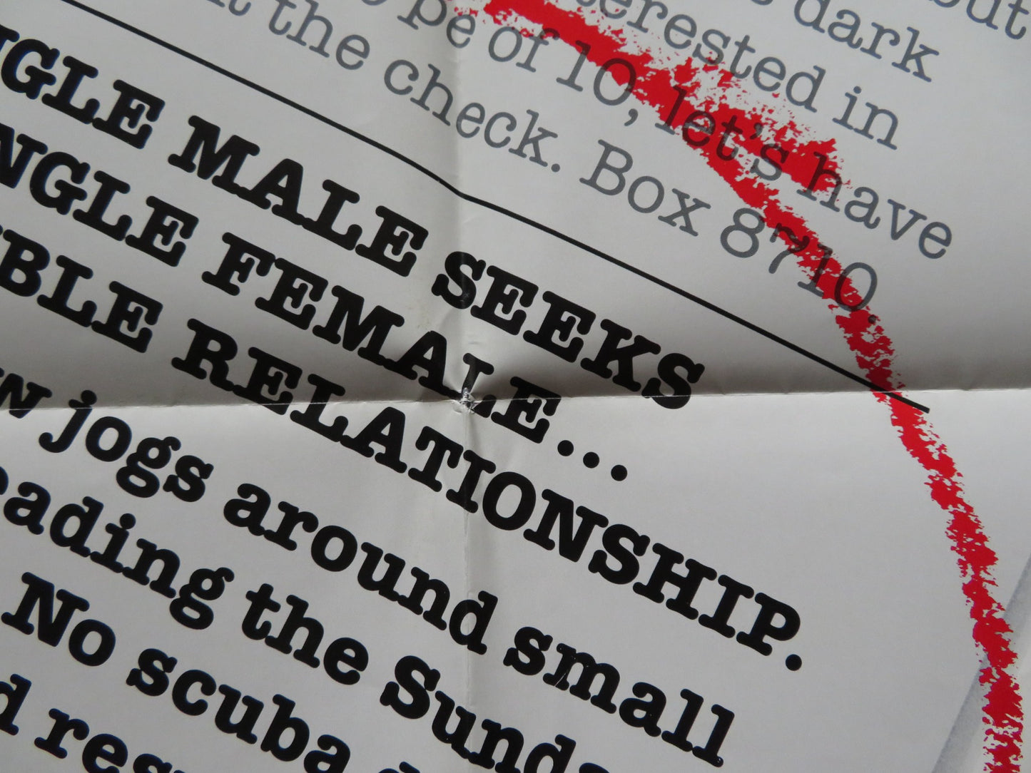 THE PERSONALS FOLDED US ONE SHEET POSTER BILL SCHOPPERT 1982 - Rendezvous Cinema