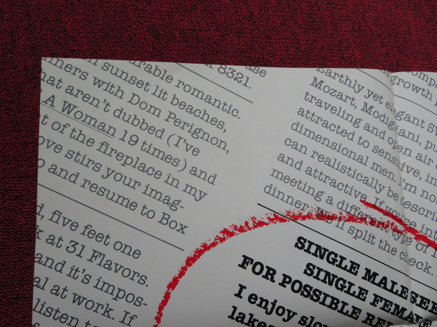 THE PERSONALS FOLDED US ONE SHEET POSTER BILL SCHOPPERT 1982 - Rendezvous Cinema