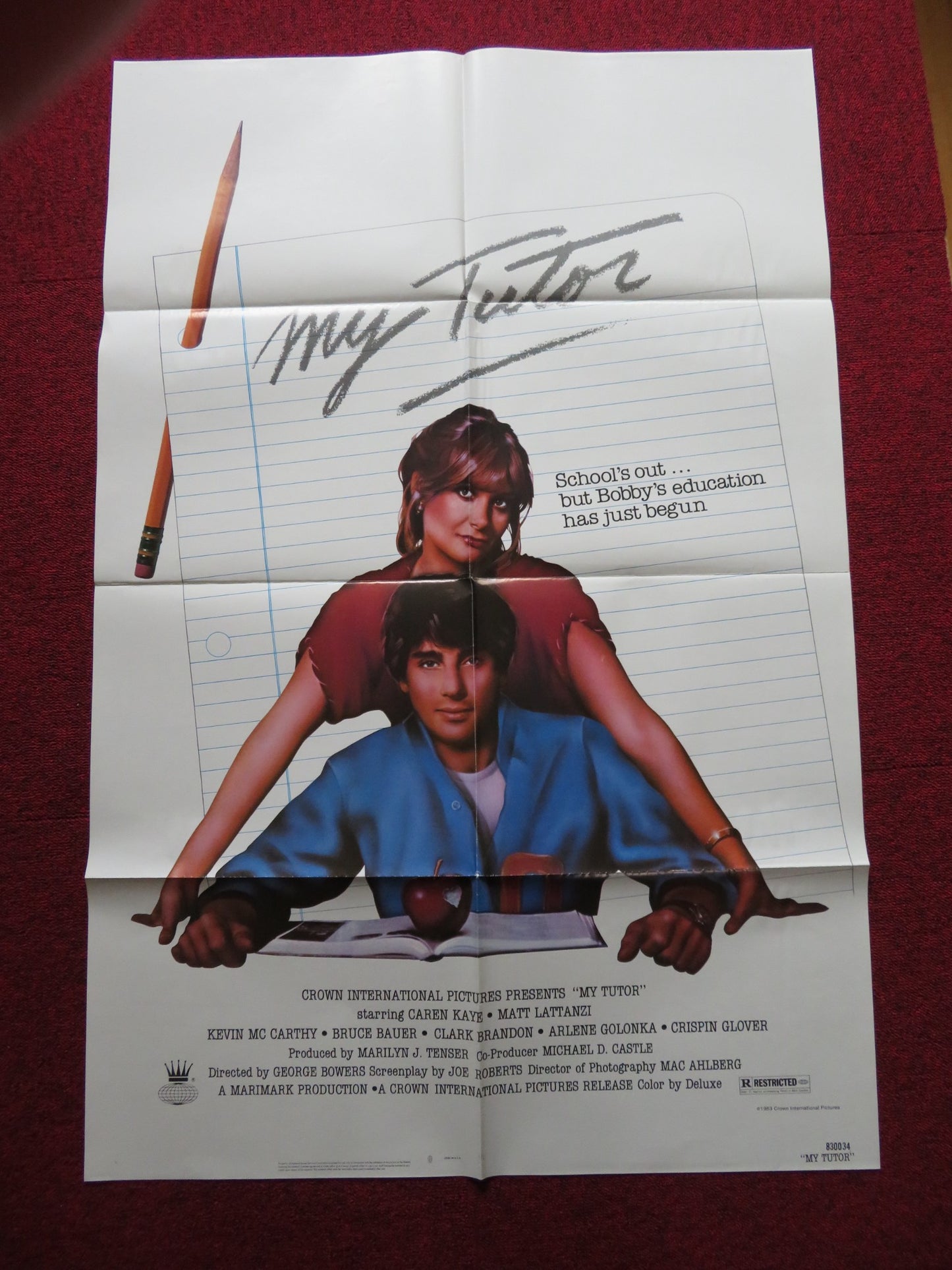 MY TUTOR FOLDED US ONE SHEET POSTER CAREN KAYE MATT LATTANZI 1983 - Rendezvous Cinema