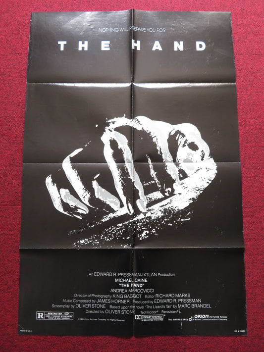 THE HAND FOLDED US ONE SHEET POSTER MICHAEL CAINE OLIVER STONE 1981