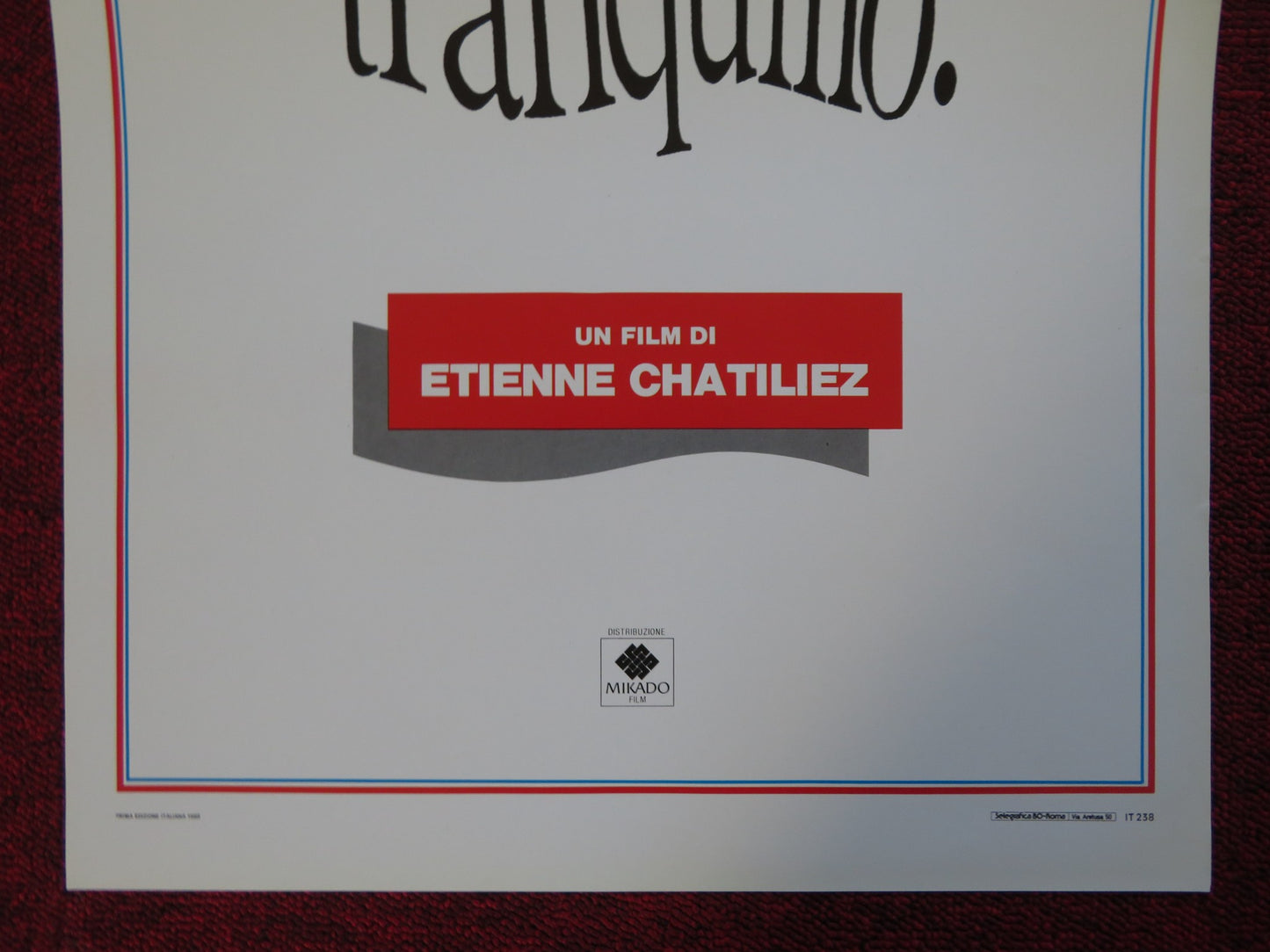 LIFE IS A LONG QUIET RIVER ITALIAN LOCANDINA (27.5"x13") POSTER B. MAGIMEL 1988 - Rendezvous Cinema