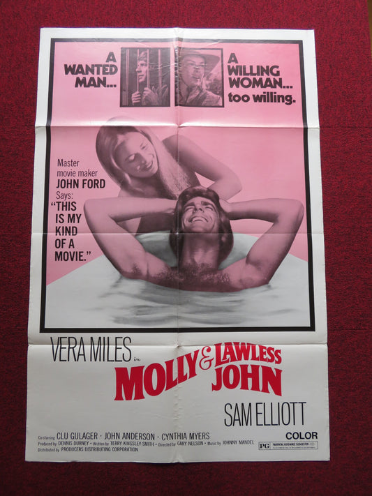 MOLLY & LAWLESS JOHN FOLDED US ONE SHEET POSTER VERA MILES 1972 - Rendezvous Cinema