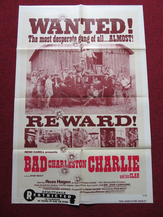 BAD CHARLESTON CHARLIE FOLDED US ONE SHEET POSTER ROSS HAGEN KELLY THORDSEN 1973 - Rendezvous Cinema