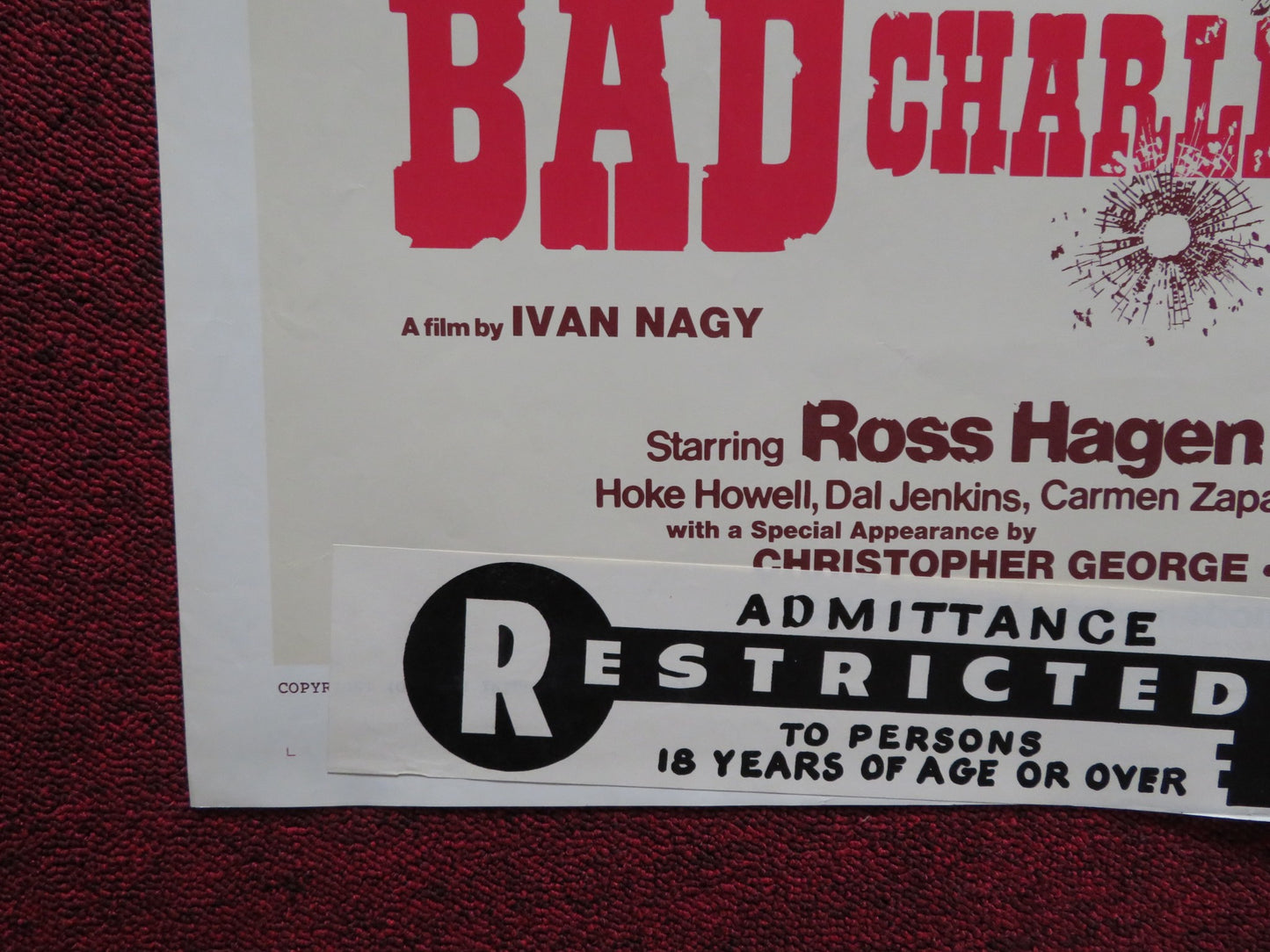 BAD CHARLESTON CHARLIE FOLDED US ONE SHEET POSTER ROSS HAGEN KELLY THORDSEN 1973 - Rendezvous Cinema
