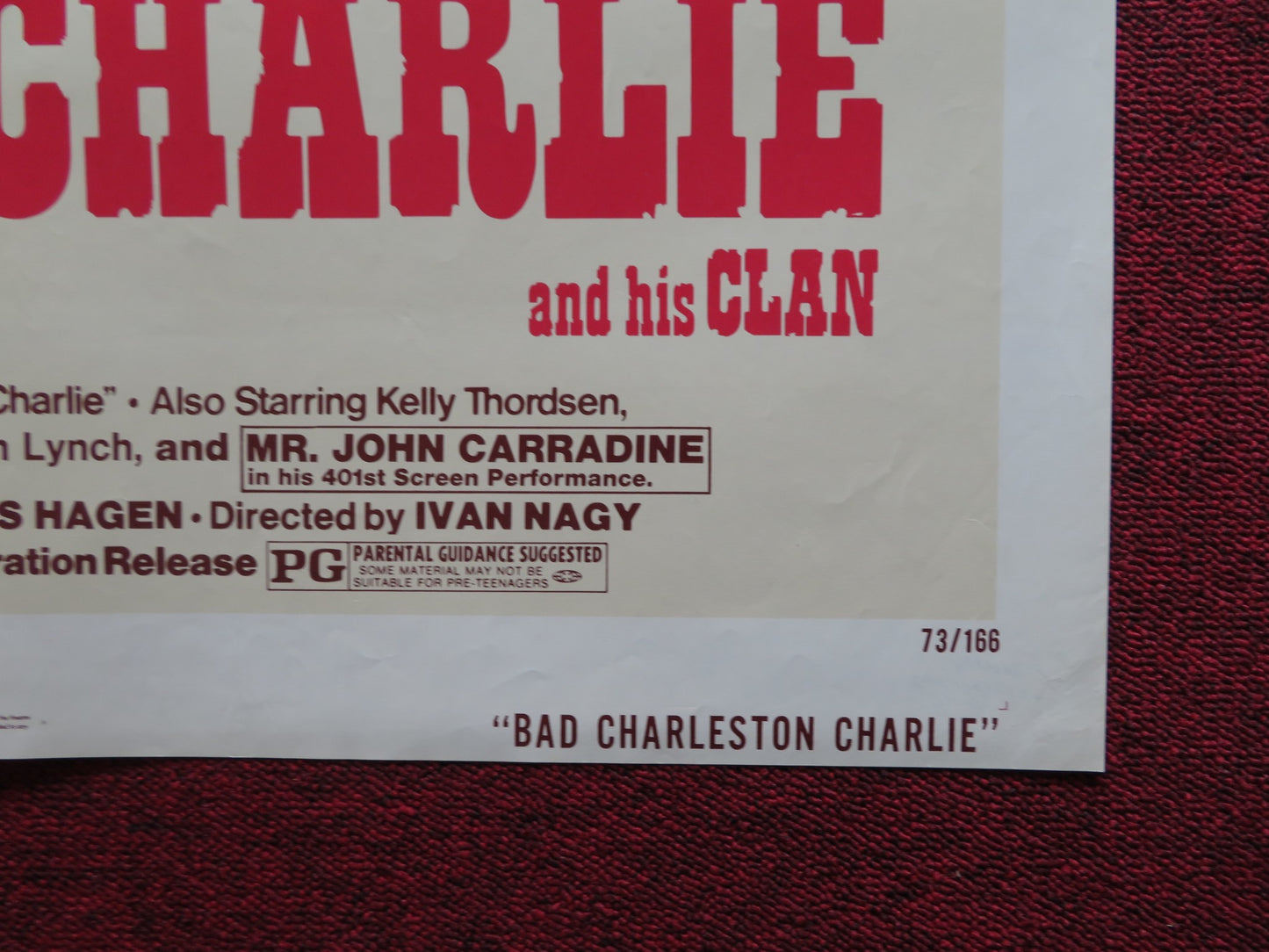 BAD CHARLESTON CHARLIE FOLDED US ONE SHEET POSTER ROSS HAGEN KELLY THORDSEN 1973 - Rendezvous Cinema
