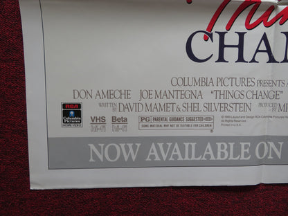 THINGS CHANGE VHS FOLDED US ONE SHEET POSTER DON AMECHE JOE MANTEGNA 1988 - Rendezvous Cinema