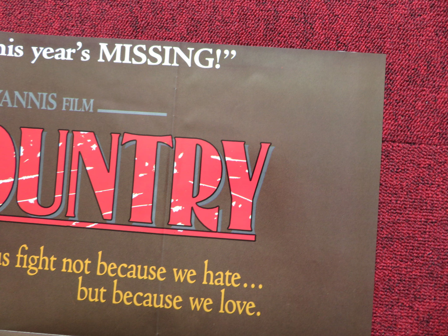 SWEET COUNTRY VHS FOLDED US ONE SHEET POSTER JANE ALEXANDER 1986 - Rendezvous Cinema