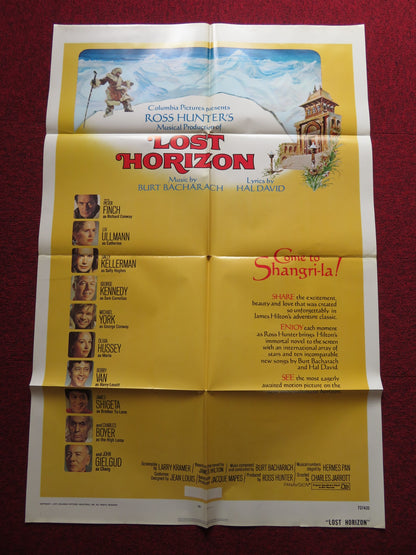 LOST HORIZON FOLDED US ONE SHEET POSTER PETER FINCH LIV ULLMANN 1973 - Rendezvous Cinema