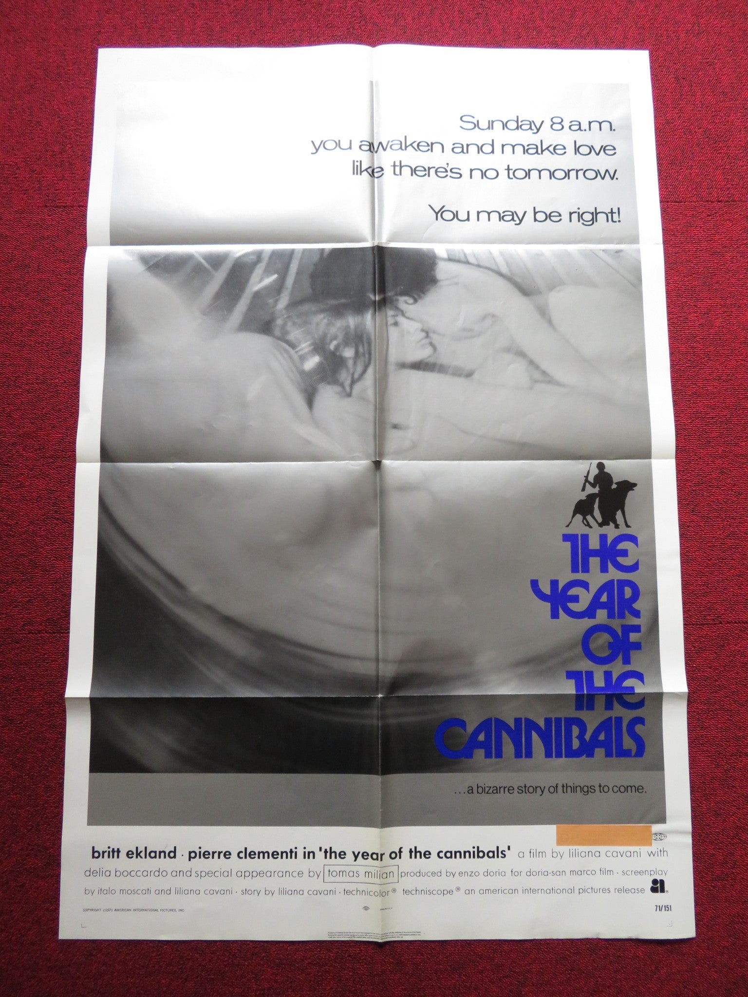 YEAR OF THE CANNIBALS FOLDED US ONE SHEET POSTER BRITT EKLAND P. CLEMENTI 1971 - Rendezvous Cinema