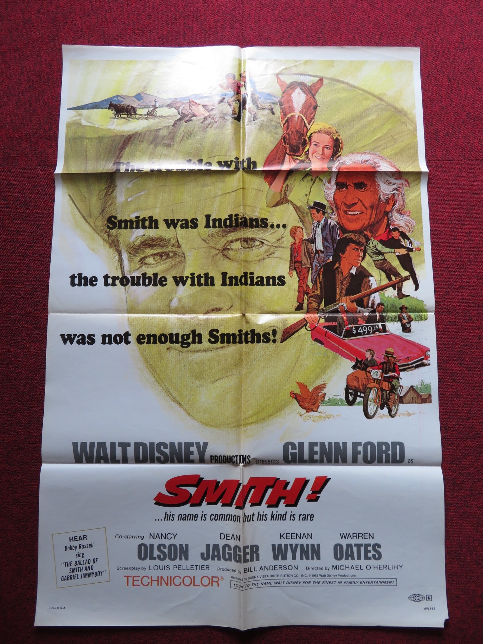 SMITH! FOLDED US ONE SHEET POSTER GLENN FORD NANCY OLSON 1969 - Rendezvous Cinema