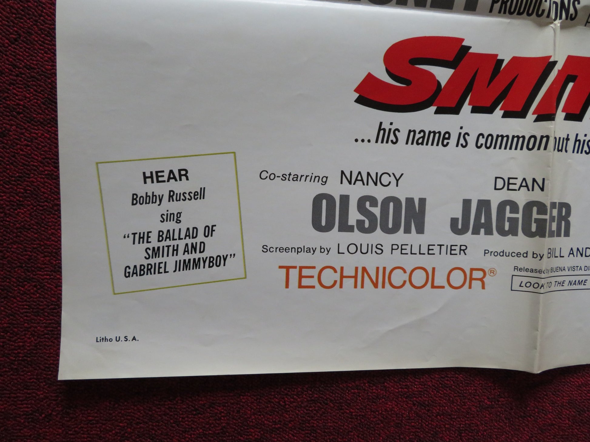 SMITH! FOLDED US ONE SHEET POSTER GLENN FORD NANCY OLSON 1969 - Rendezvous Cinema