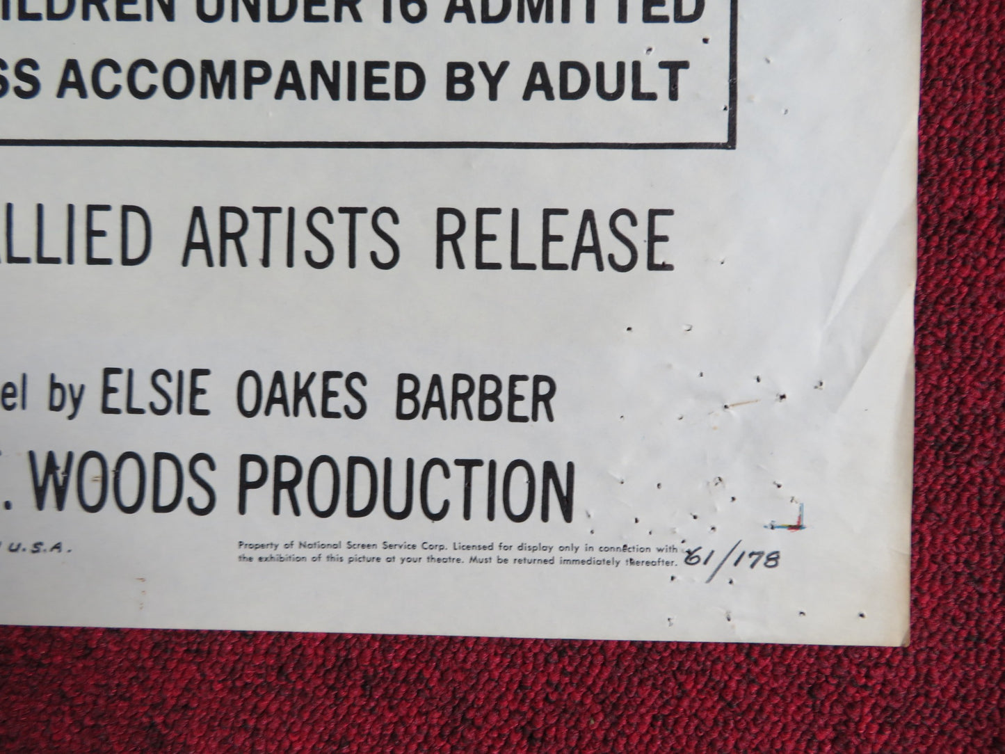 ANGEL BABY FOLDED US ONE SHEET POSTER GEORGE HAMILTON MERCEDES MCCAMBRIDGE 1961 - Rendezvous Cinema