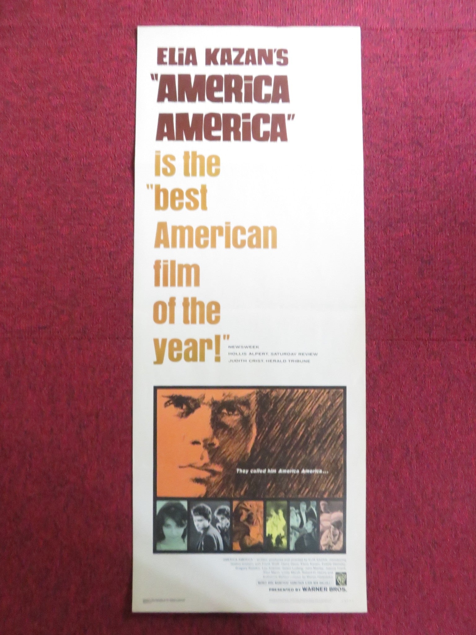 AMERICA AMERICA US INSERT (14"x 36") POSTER STATHIS GIALLELIS FRANK WOLFF 1964 - Rendezvous Cinema