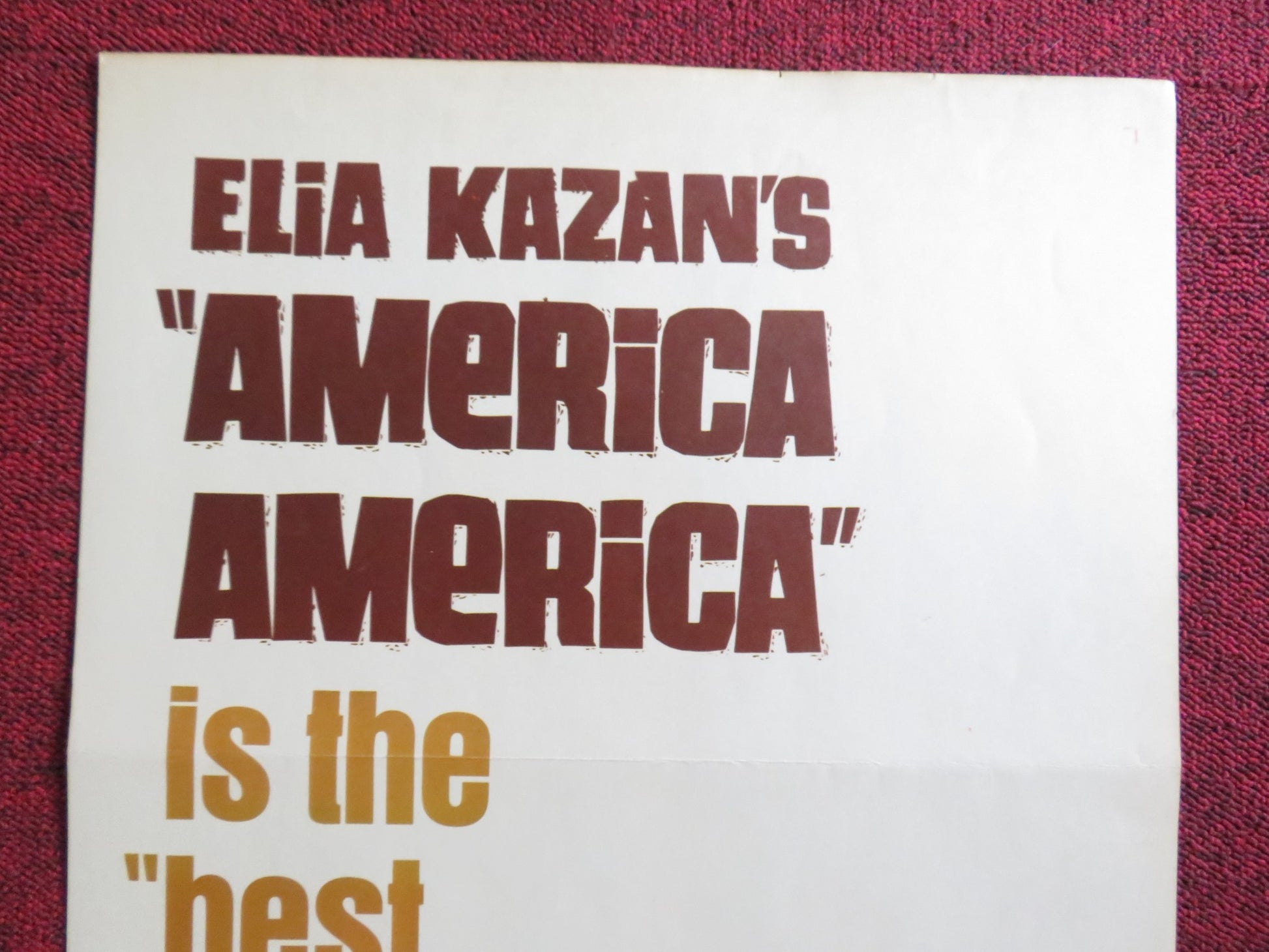 AMERICA AMERICA US INSERT (14"x 36") POSTER STATHIS GIALLELIS FRANK WOLFF 1964 - Rendezvous Cinema
