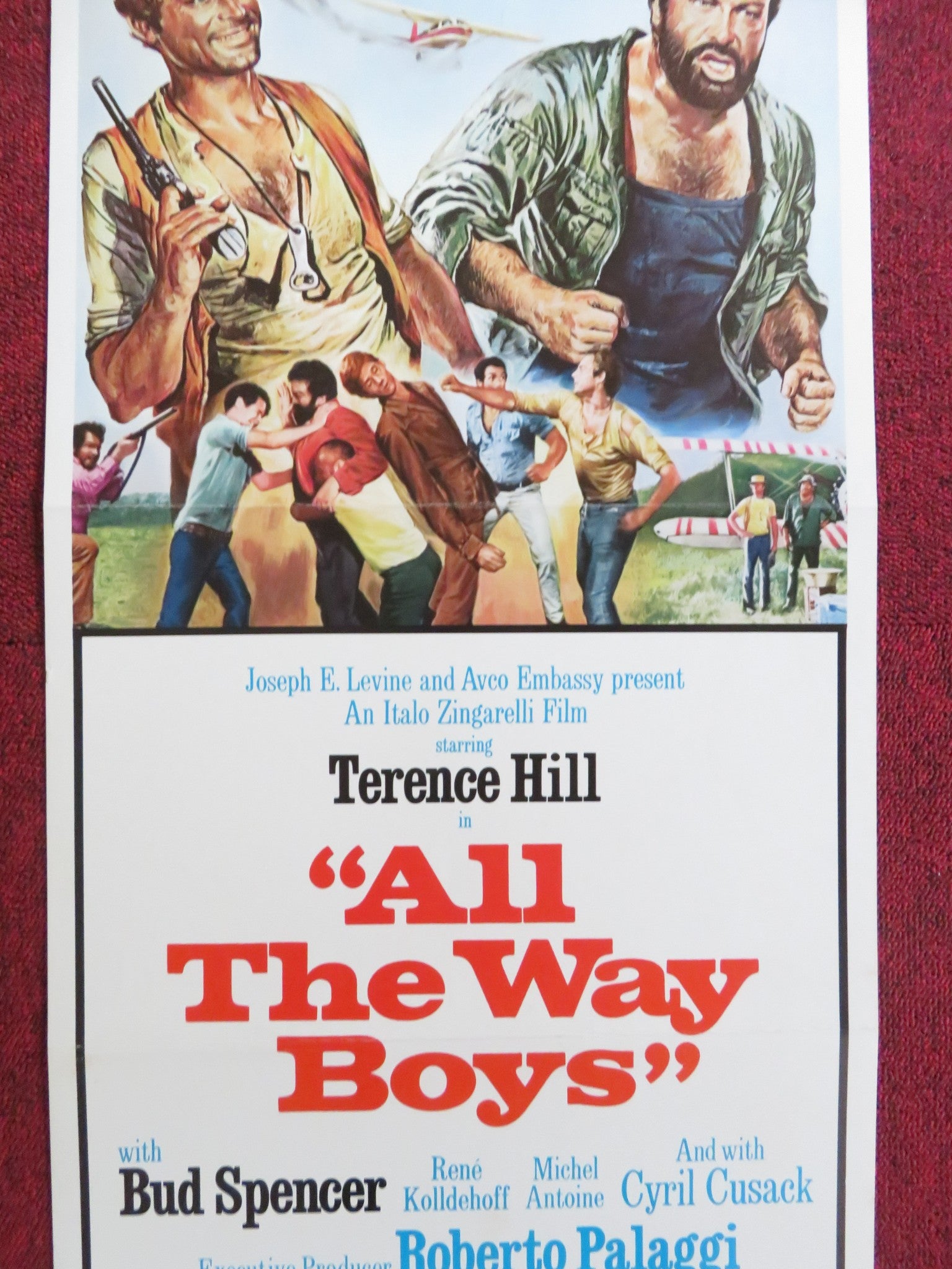 ALL THE WAY BOYS US INSERT (14"x 36") POSTER TERENCE HILL BUD SPENCER 1973 - Rendezvous Cinema