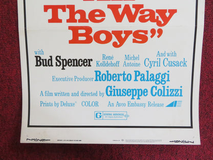 ALL THE WAY BOYS US INSERT (14"x 36") POSTER TERENCE HILL BUD SPENCER 1973 - Rendezvous Cinema
