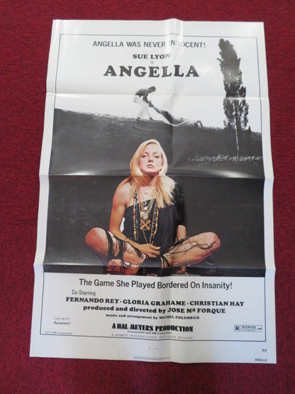 ANGELLA FOLDED US ONE SHEET POSTER SUE LYON FERNANDO REY 1975 - Rendezvous Cinema