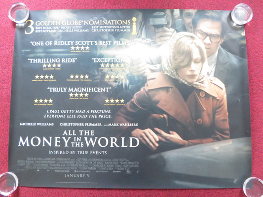 ALL THE MONEY IN THE WORLD UK QUAD ROLLED POSTER MARK WAHLBERG WILLIAMS 2017 - Rendezvous Cinema