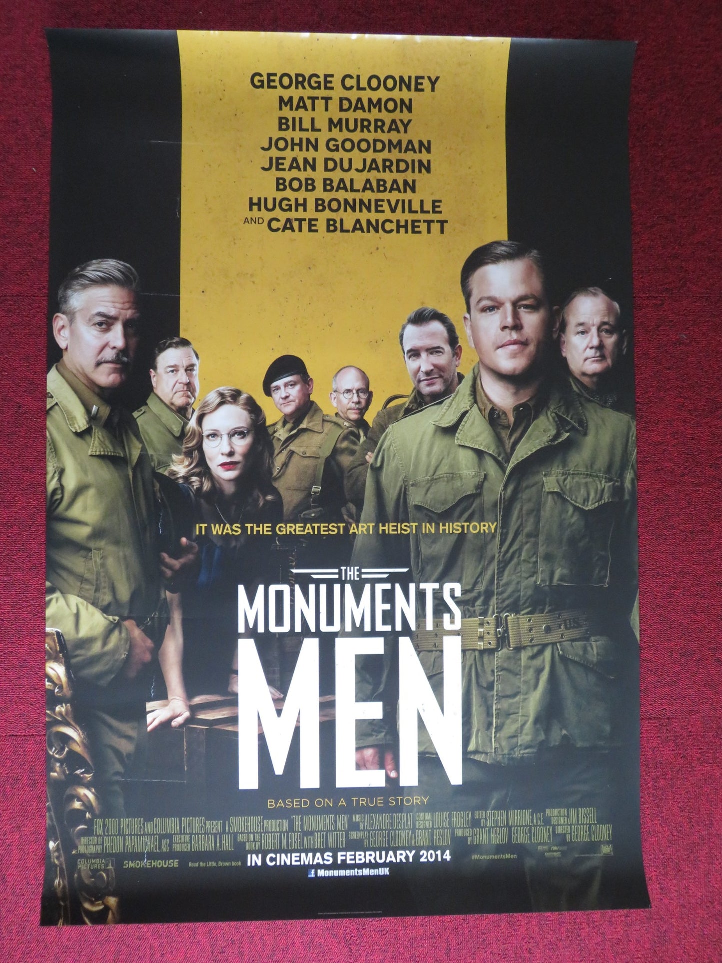 THE MONUMENTS MEN UK ONE SHEET ROLLED POSTER GEORGE CLOONEY MATT DAMON 2014 - Rendezvous Cinema