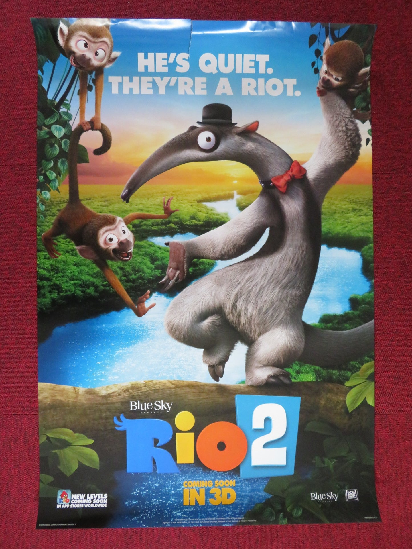 RIO 2 - b UK ONE SHEET ROLLED POSTER JAKE T. AUSTIN CARLINHOS BROWN 2014 - Rendezvous Cinema