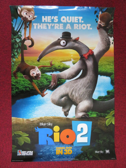 RIO 2 - b UK ONE SHEET ROLLED POSTER JAKE T. AUSTIN CARLINHOS BROWN 2014 - Rendezvous Cinema