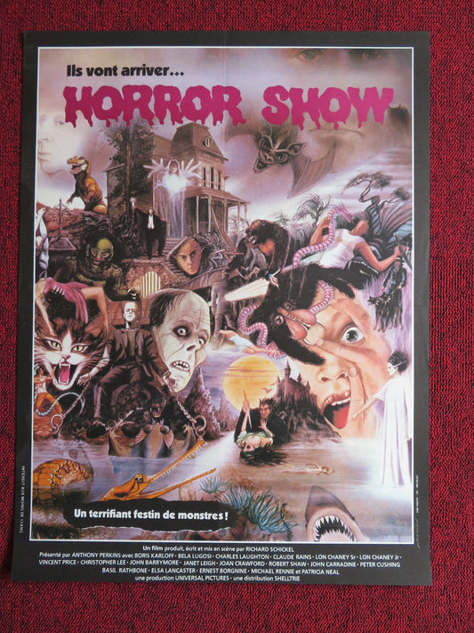 THE HORROR SHOW FRENCH POSTER PERKINGS KARLOFF LUGOSI 1979