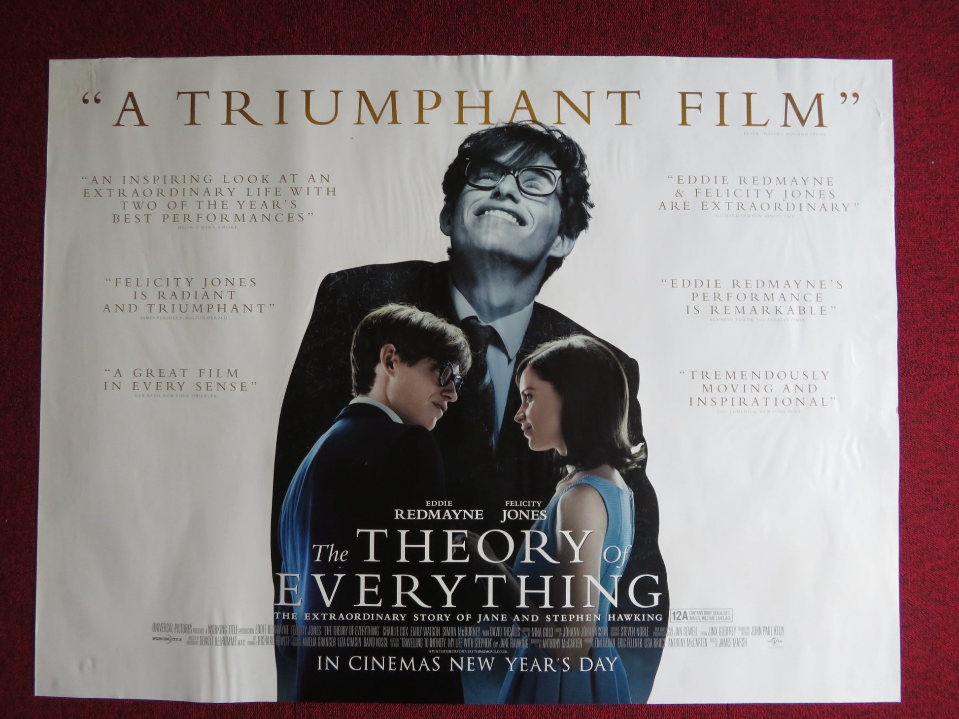 THE THEORY OF EVERYTHING UK QUAD (30"x 40") ROLLED POSTER EDDIE REDMAYNE 2014 - Rendezvous Cinema