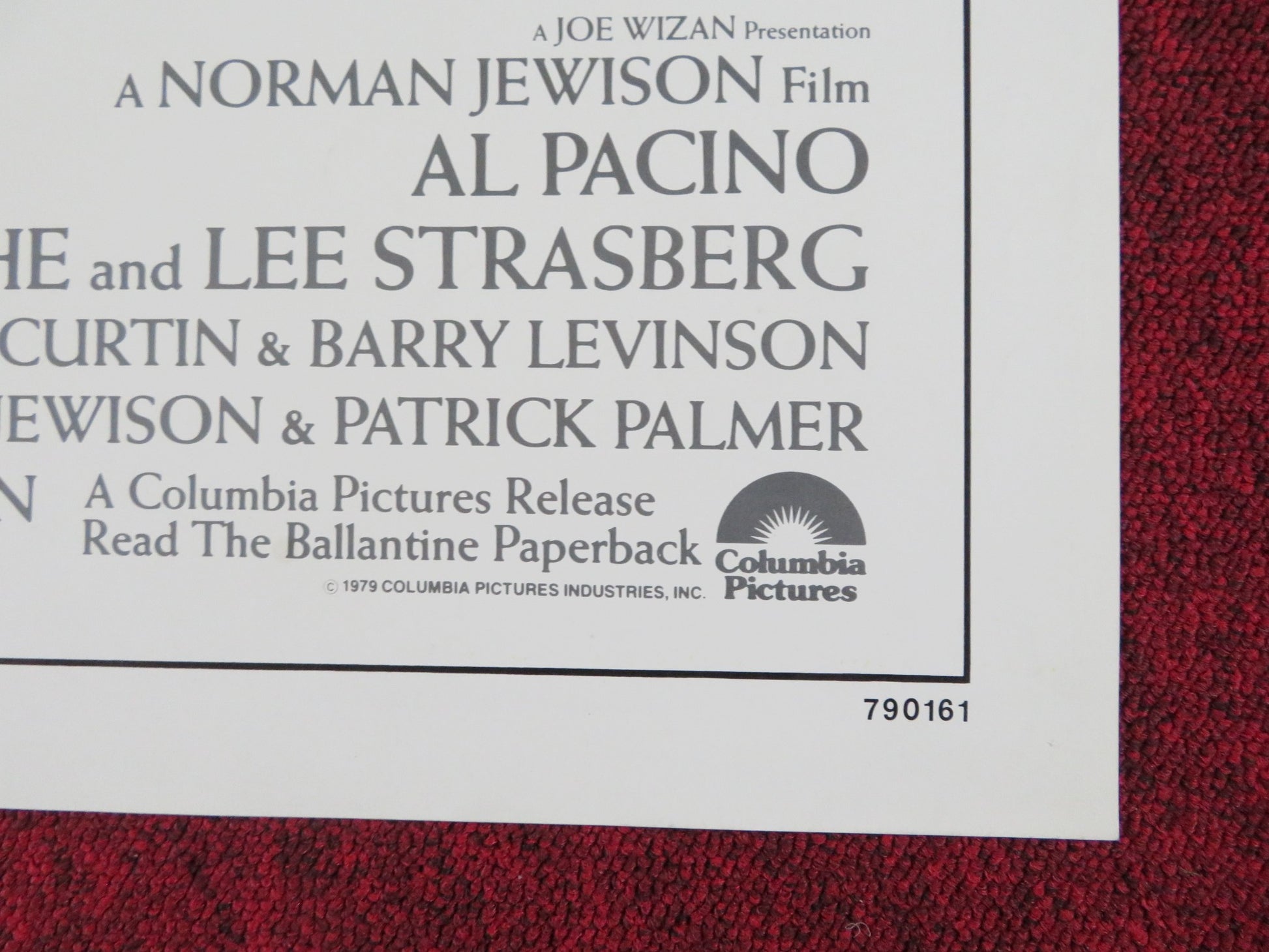 AND JUSTICE FOR ALL FOLDED US ONE SHEET POSTER AL PACINO JACK WARDEN 1979 - Rendezvous Cinema