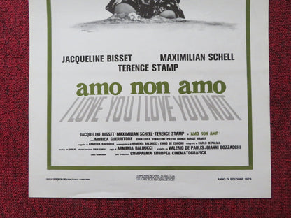 AMO NON AMO ITALIAN LOCANDINA POSTER JACQUELINE BISSET TERENCE STAMP 1978 - Rendezvous Cinema
