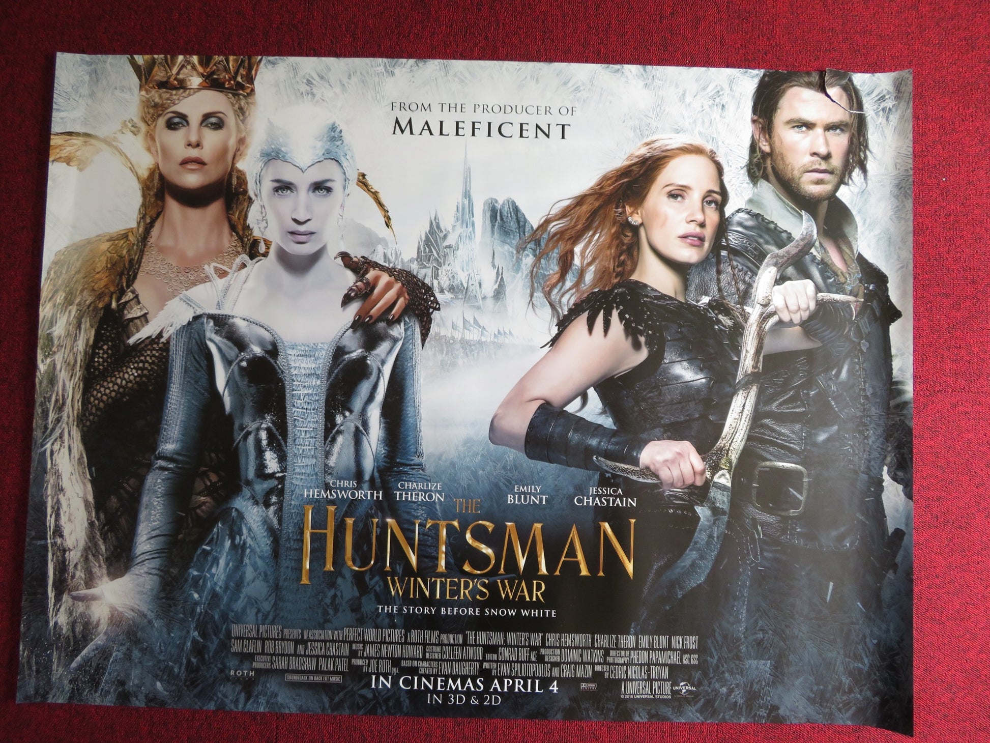 THE HUNTSMAN WINTER'S WAR UK QUAD (30"x 40") ROLLED POSTER CHRIS HEMSWORTH 2016 - Rendezvous Cinema