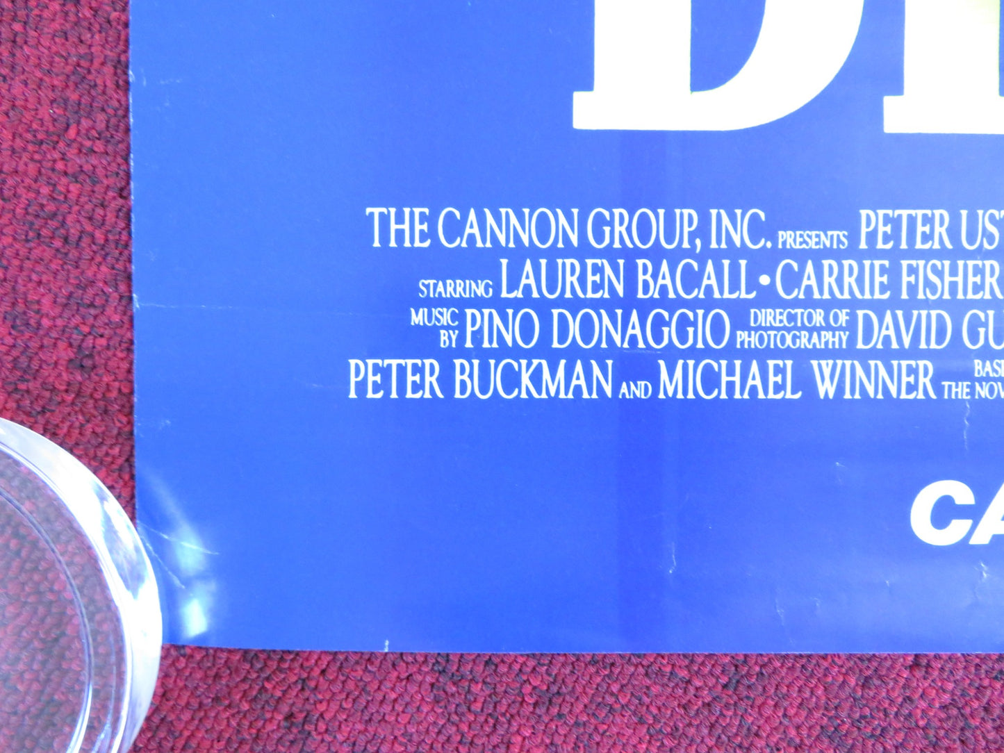APPOINTMENT WITH DEATH VHS VIDEO POSTER ROLLED CANNON P. USTINOV C.FISHER 1988 - Rendezvous Cinema