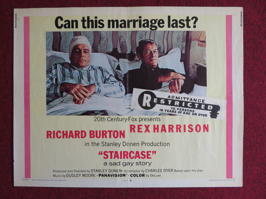STAIRCASE US HALF SHEET (22"x 28") POSTER RICHARD BURTON REX HARRISON 1969 - Rendezvous Cinema