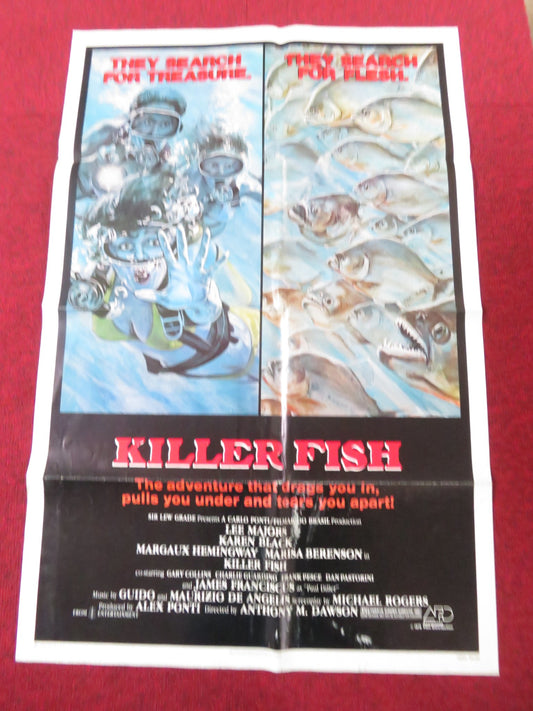 KILLER FISH FOLDED US ONE SHEET POSTER LEE MAJORS KAREN BLACK 1979